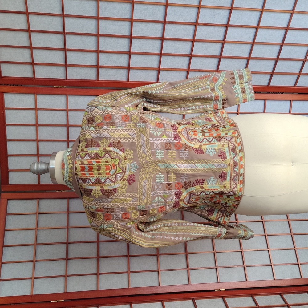 Women's Multicolor Patterned Button-Front Jacket … - image 4